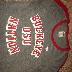 PINK grey red and white OSU shirt